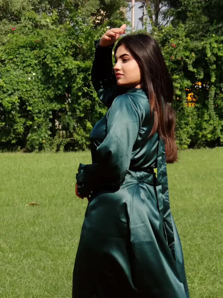 [EET-GRE-XXS] Emerald Eclipse Tie-Up Dress (XXS)