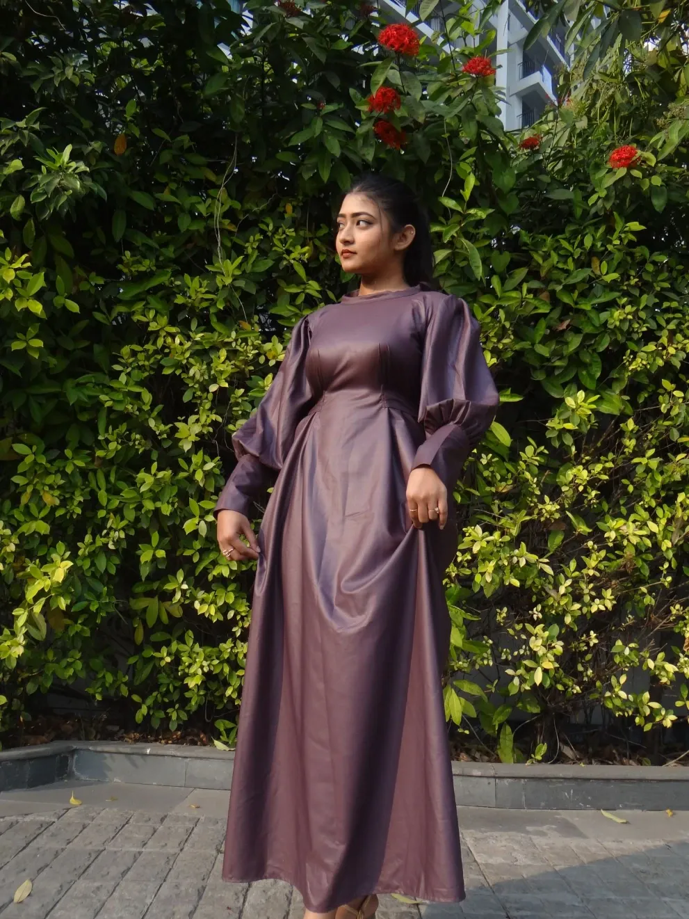 [UPP-PLU-XXS] Urban Plum Puff Dress (XXS)